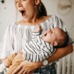 Gift Basket for a Tired Mom holding a Baby